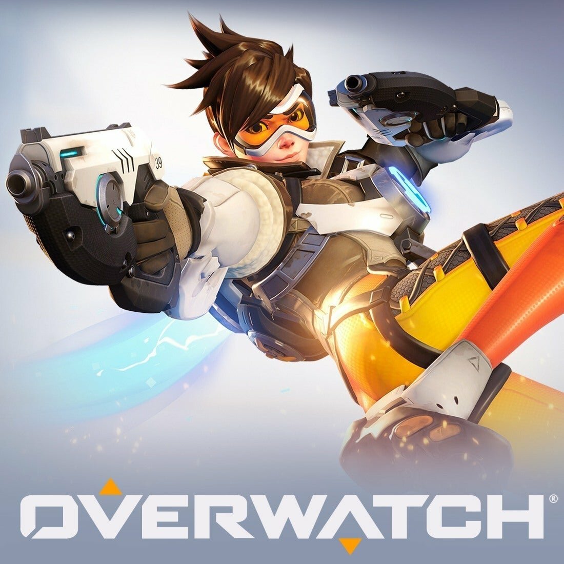 Overwatch logo featuring the character Tracer